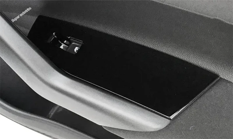 Center Control Gear Shift Panel Inner Door Armrest Handle Cover Trim Black Fit For VW Volkswagen Polo 2019 - 2023 Accessories
