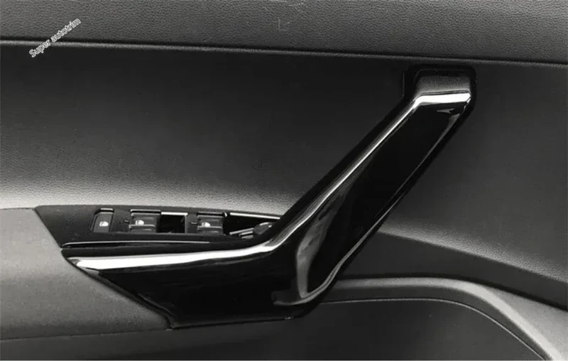 Center Control Gear Shift Panel Inner Door Armrest Handle Cover Trim Black Fit For VW Volkswagen Polo 2019 - 2023 Accessories