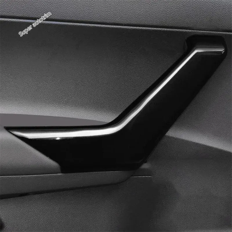 Center Control Gear Shift Panel Inner Door Armrest Handle Cover Trim Black Fit For VW Volkswagen Polo 2019 - 2023 Accessories