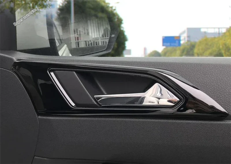Center Control Gear Shift Panel Inner Door Armrest Handle Cover Trim Black Fit For VW Volkswagen Polo 2019 - 2023 Accessories