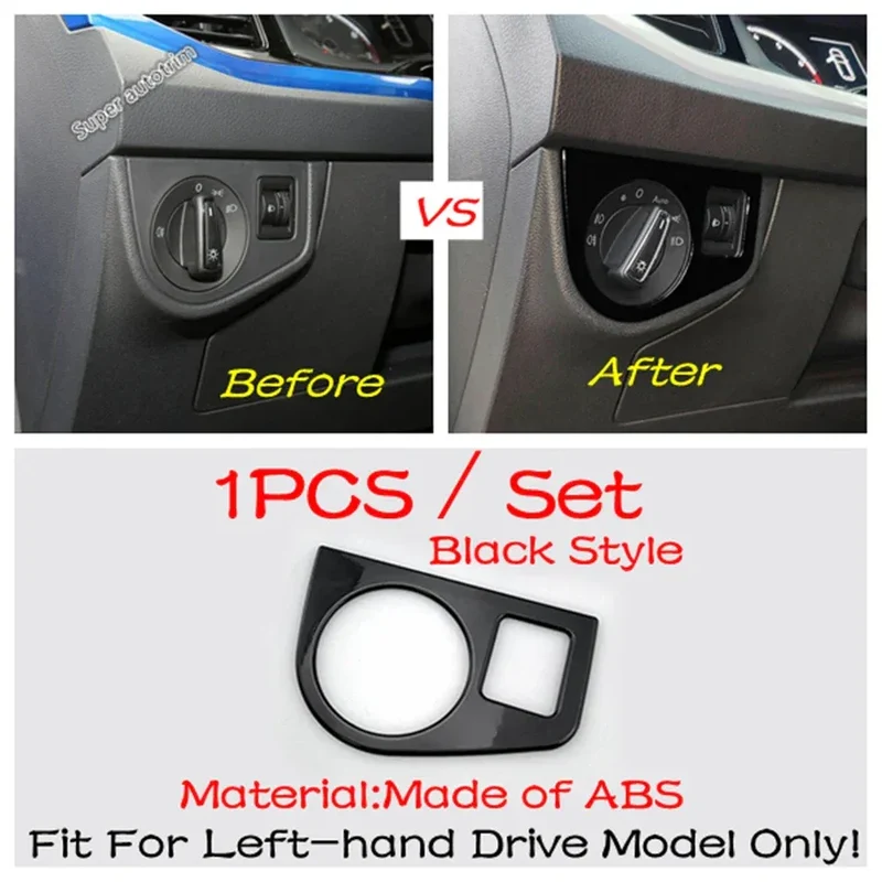 Center Control Gear Shift Panel Inner Door Armrest Handle Cover Trim Black Fit For VW Volkswagen Polo 2019 - 2023 Accessories