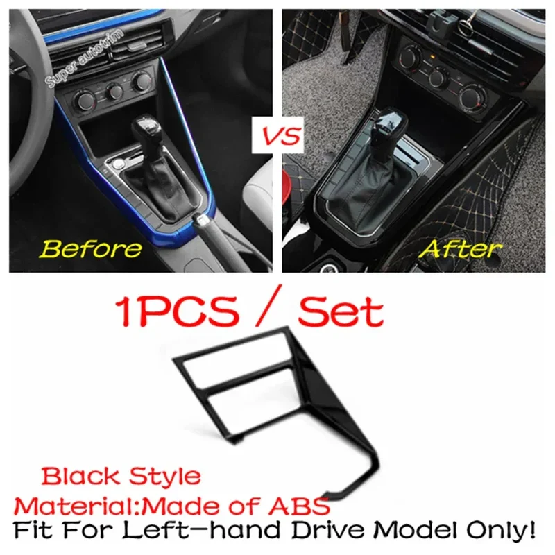 Center Control Gear Shift Panel Inner Door Armrest Handle Cover Trim Black Fit For VW Volkswagen Polo 2019 - 2023 Accessories