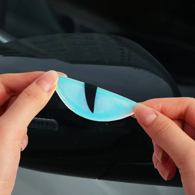 Luminous Eyes Car Stickers Green Glowing Devil's Eye Car Motorcycle Headlight Styling Sticker 3D Drip Glue Cat Eye Decoration