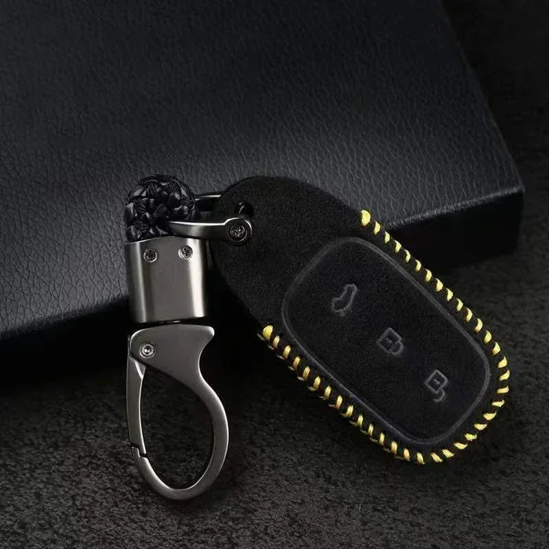 Metal Car Keychain Leather Rope Key Rings Keyring For Jeep Renegade Compass Wrangler Patriot Grand Cherokee Rubicon Accessories