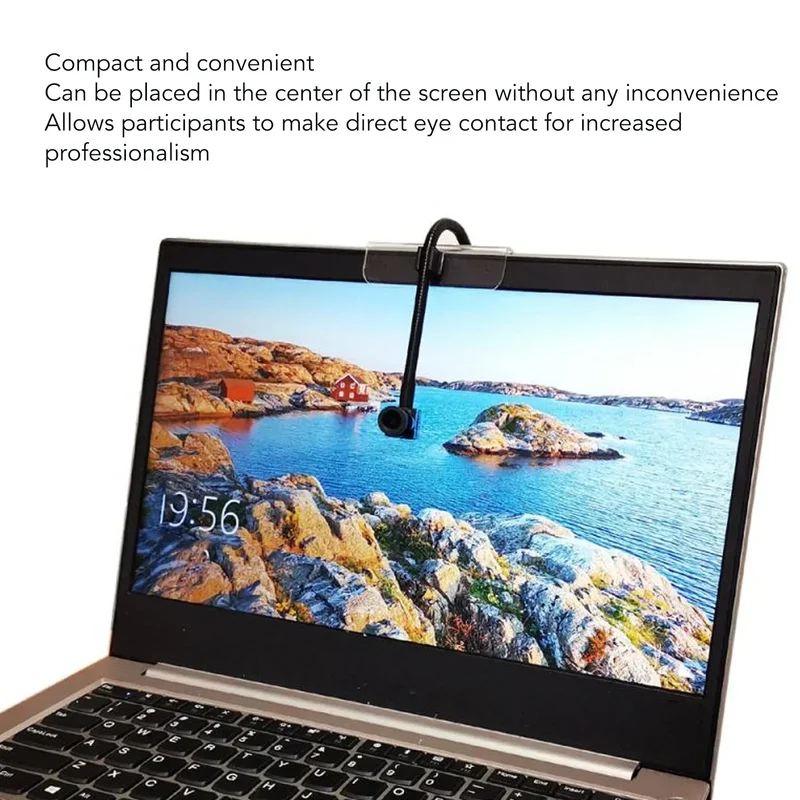 Middle Screen Webcam FHD 1080P USB Plug Center Webcam Built in Microphone Plug and Play 2MP Clear Sound for Video Conferencing
