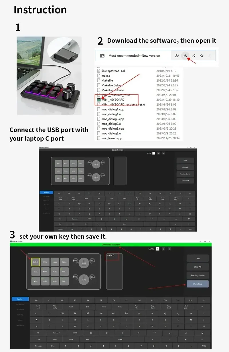 12 Key 2 Knob Mini Macro Custom Keyboard Bluetooth/3 Modes Programming Mechanical Keyboard Gaming Drawing Switch Hot-swap Keypad