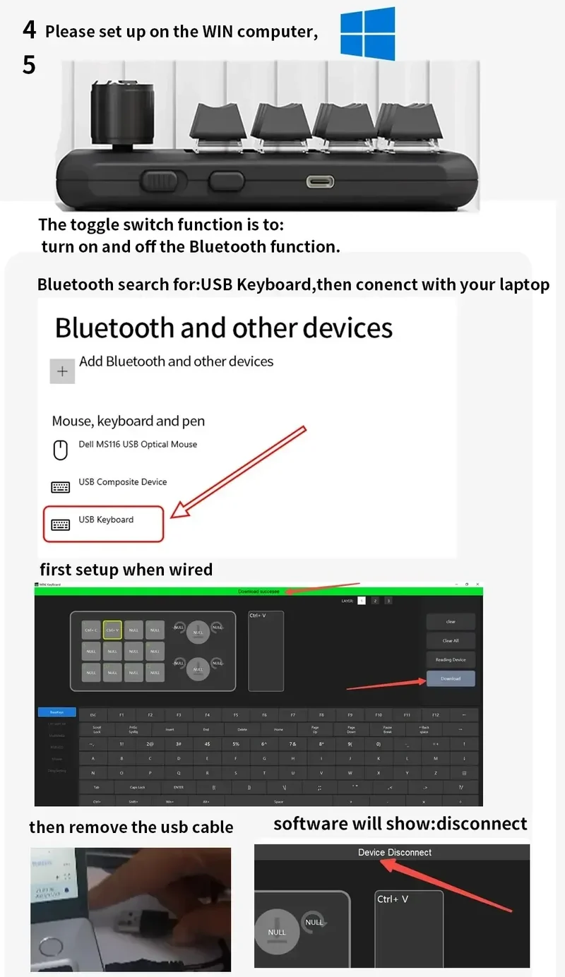 12 Key 2 Knob Mini Macro Custom Keyboard Bluetooth/3 Modes Programming Mechanical Keyboard Gaming Drawing Switch Hot-swap Keypad