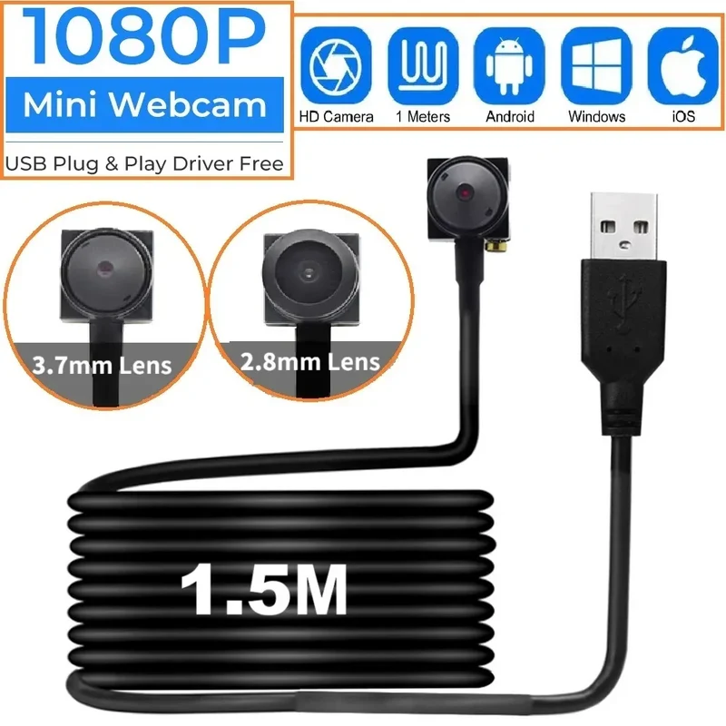 HD Portability USB Computer Camera Webcam Mini Peripheral Camera Lens Camera Full Webcam PC CCTV Outdoor Camcorder Security Vide