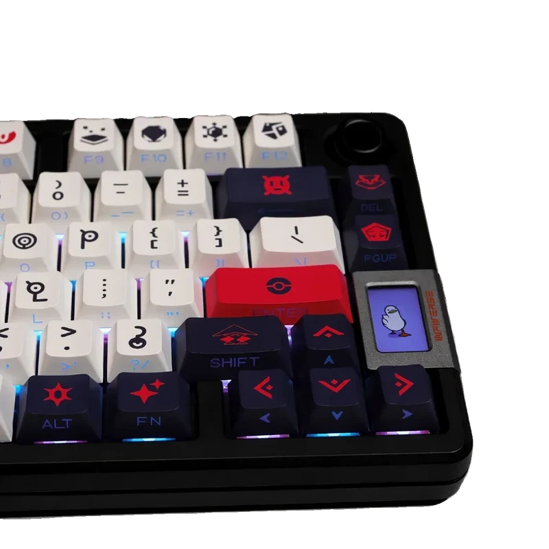 124key Unknown Totem Theme Keycaps Set PBT Side-engraved Translucent Keyboard Cap Cherry Profile Key Cap for Mechanical Keyboard