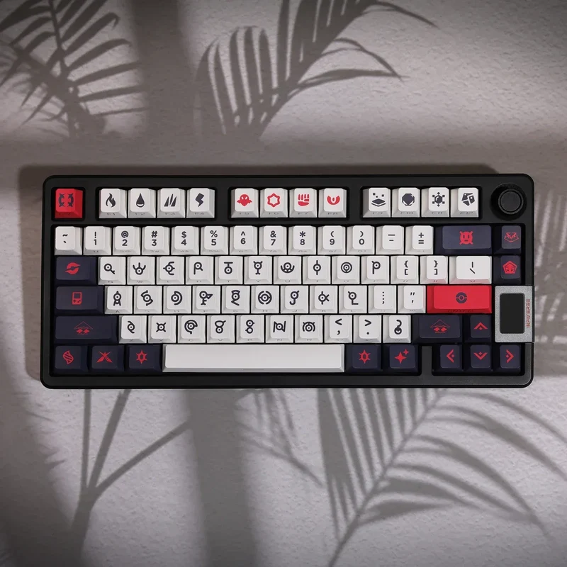 124key Unknown Totem Theme Keycaps Set PBT Side-engraved Translucent Keyboard Cap Cherry Profile Key Cap for Mechanical Keyboard