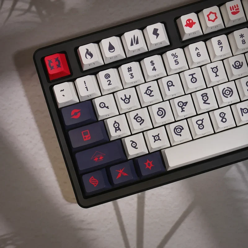 124key Unknown Totem Theme Keycaps Set PBT Side-engraved Translucent Keyboard Cap Cherry Profile Key Cap for Mechanical Keyboard