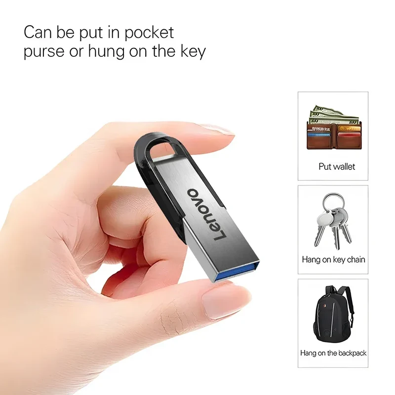 Lenovo Flash Drives 2TB Usb 3.0 Mini High Speed Metal Pendrive 1TB 512GB Stick Portable Drive Waterproof Memoria Storage U Disk