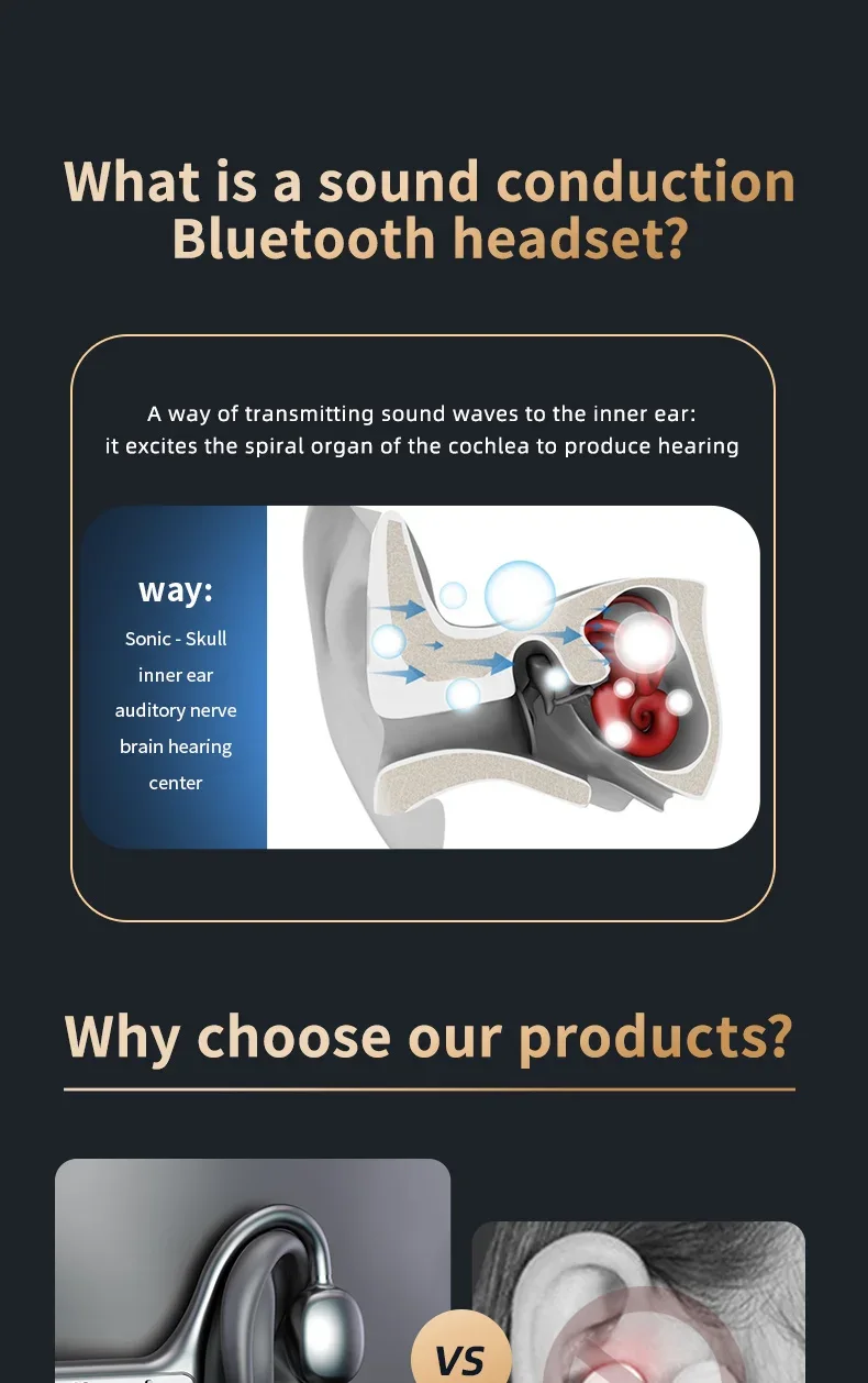 Ks15 Bluetooth Earphone Neck Mounted Wireless Headset With High Power Sound Conduction And Long Battery Life