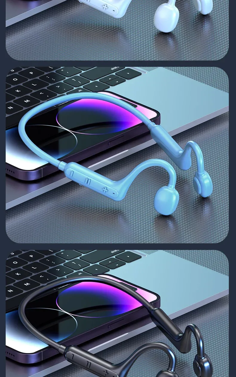 Ks15 Bluetooth Earphone Neck Mounted Wireless Headset With High Power Sound Conduction And Long Battery Life