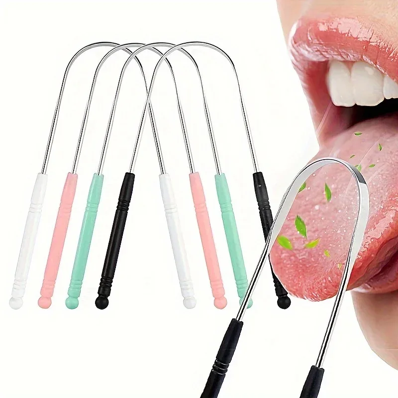 1PCS Stainless Steel Tongue Scraper Oral Tongue Cleaner Brush Tongue Toothbrush Oral Hygiene High Quality Tounge Scraper