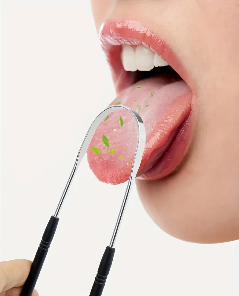 1PCS Stainless Steel Tongue Scraper Oral Tongue Cleaner Brush Tongue Toothbrush Oral Hygiene High Quality Tounge Scraper
