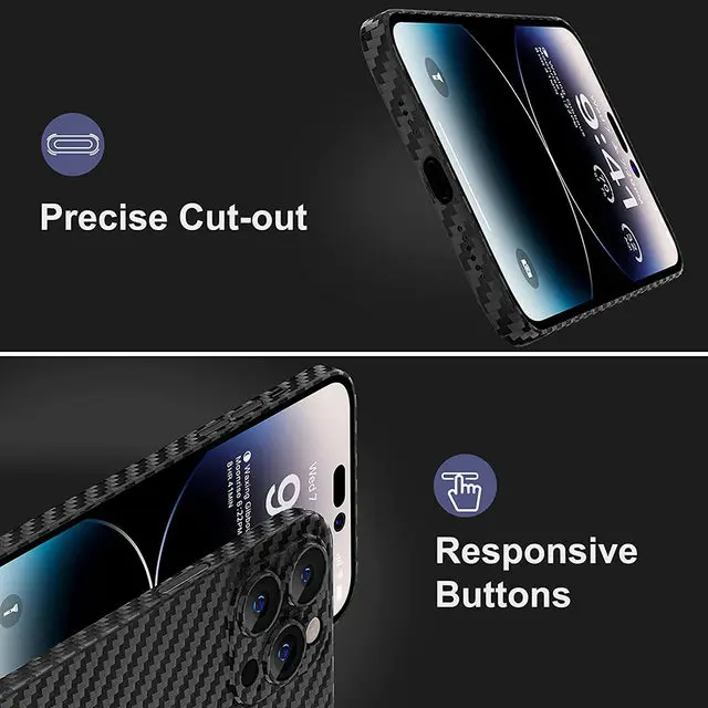 0.3mm PP Ultra Thin Cover For iPhone 16 15 14 Plus 13 12 Mini 11 Pro Max XR XS Max 7 8 Plus SE 2 3 Carbon Fiber Texture Case