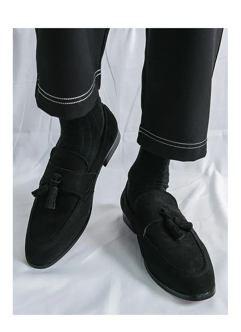 Fashion Casual Business Shoes Men High Quality Office Social Leather Shoes Men Slip On Loafers Man Tassel Men's Dress Shoes