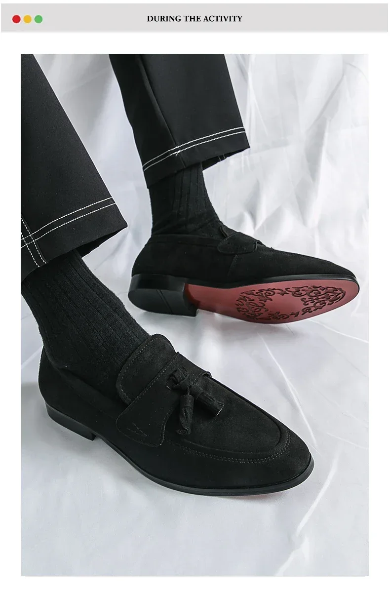 Fashion Casual Business Shoes Men High Quality Office Social Leather Shoes Men Slip On Loafers Man Tassel Men's Dress Shoes