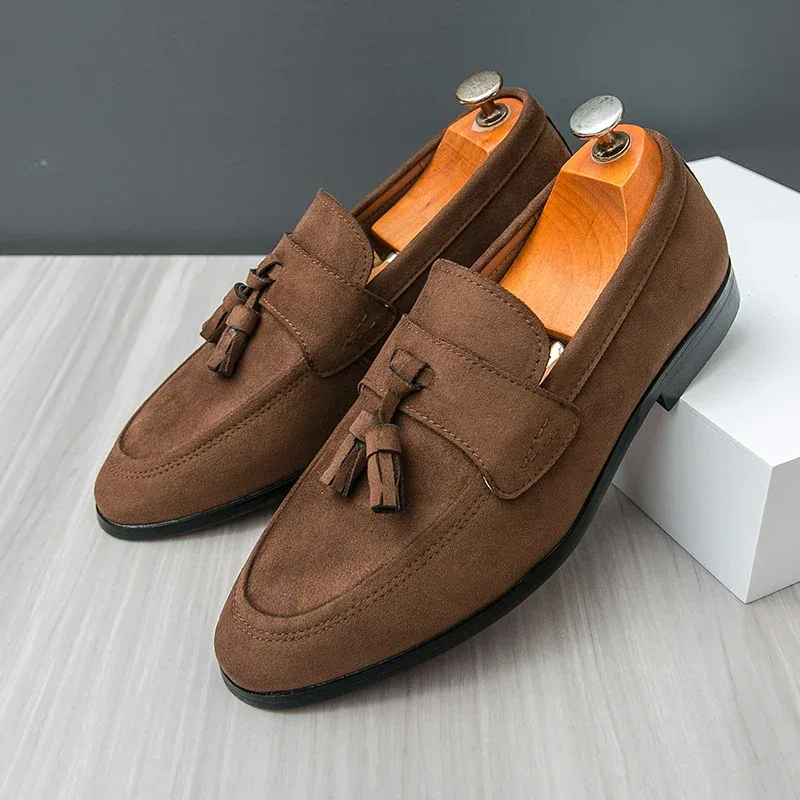 Fashion Casual Business Shoes Men High Quality Office Social Leather Shoes Men Slip On Loafers Man Tassel Men's Dress Shoes