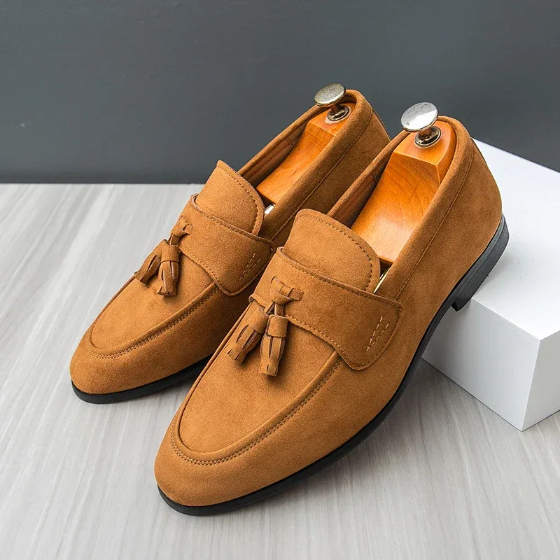 Fashion Casual Business Shoes Men High Quality Office Social Leather Shoes Men Slip On Loafers Man Tassel Men's Dress Shoes