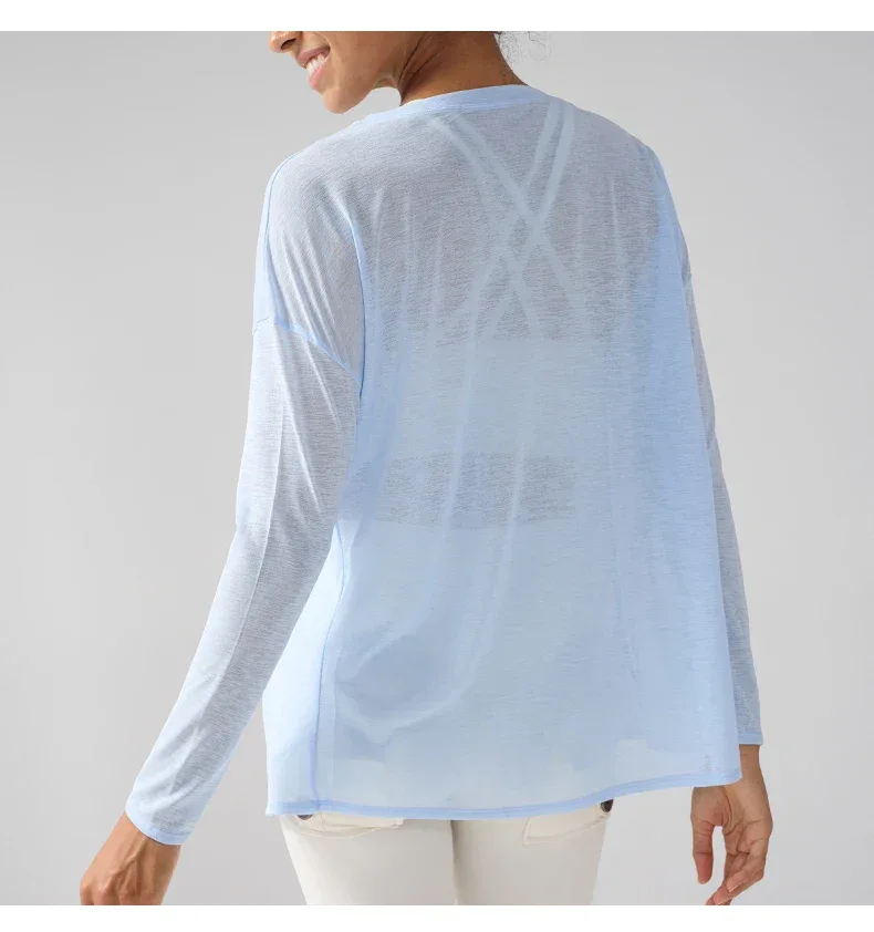 Gym Sports Tops Workout T-shirts Women Yoga Clothing Running Loose Slim Quick Dry Training Long Sleeve Blouse Fitness Tops👚
