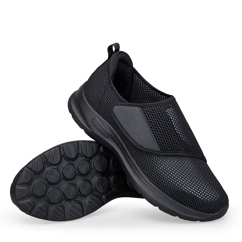 Man Women Orthopedics Wide Feet Swollen Walk Casual Shoes Unisex Thumb Adjusting Soft Comfortable Diabetic Shoes Black 36-46
