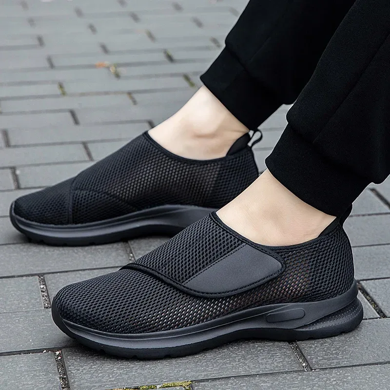 Man Women Orthopedics Wide Feet Swollen Walk Casual Shoes Unisex Thumb Adjusting Soft Comfortable Diabetic Shoes Black 36-46