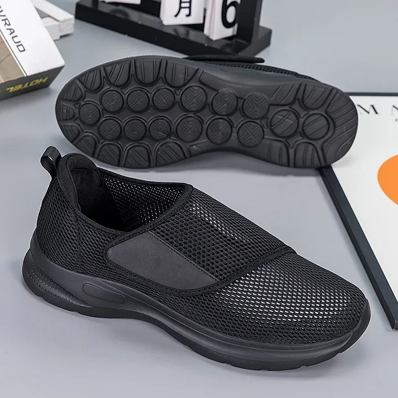 Man Women Orthopedics Wide Feet Swollen Walk Casual Shoes Unisex Thumb Adjusting Soft Comfortable Diabetic Shoes Black 36-46