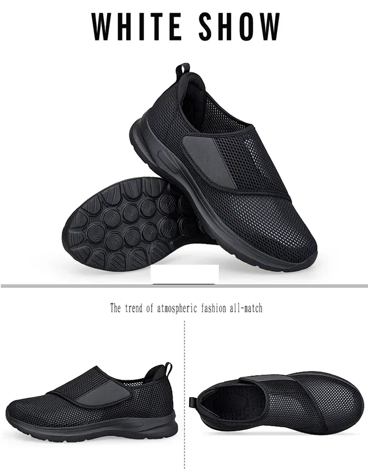 Man Women Orthopedics Wide Feet Swollen Walk Casual Shoes Unisex Thumb Adjusting Soft Comfortable Diabetic Shoes Black 36-46