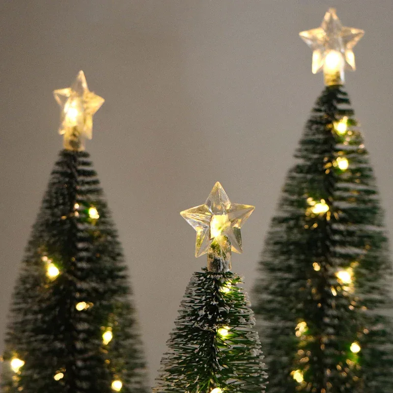 Luminous Mini Christmas Trees LED Lights Home Decoration Electronic Candles Childrens Gifts New Year Christmas Party Ornament
