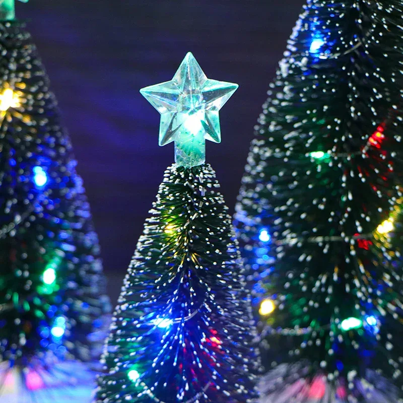 Luminous Mini Christmas Trees LED Lights Home Decoration Electronic Candles Childrens Gifts New Year Christmas Party Ornament