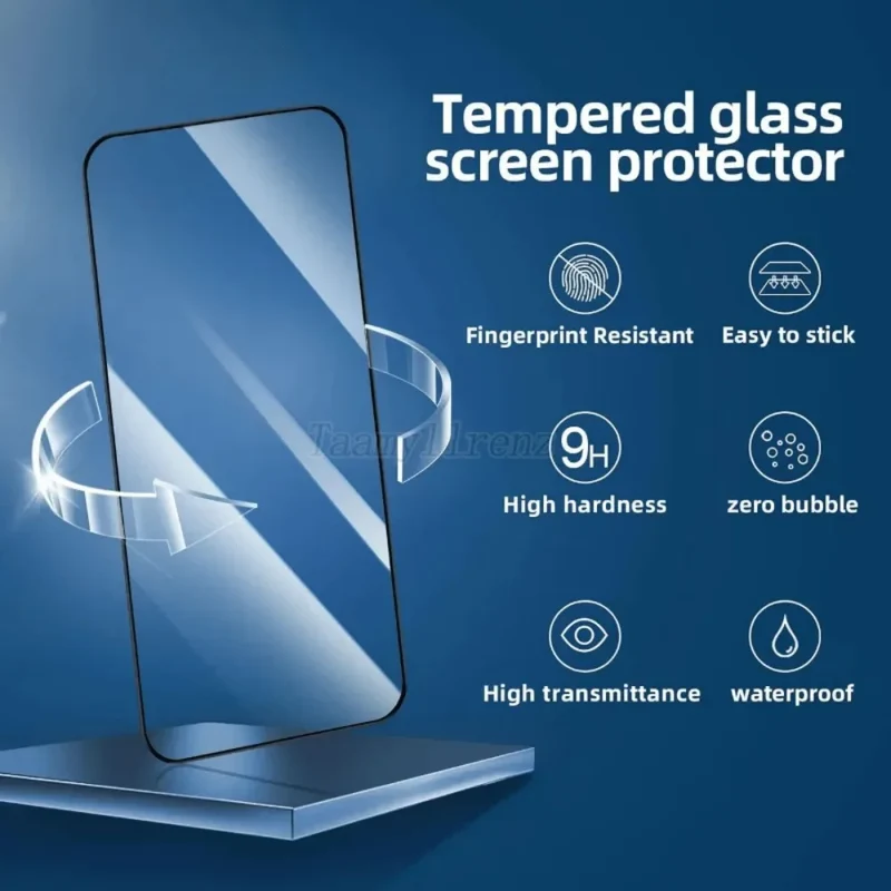 2Pcs Ultra HD Tempered Glass For iPhone 17 16 15 14 13 Pro Max Air 16e 12 11 Pro 15 14 Plus XS XR One Click Easy Install Glass