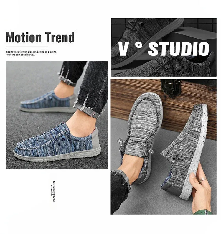 Men 2025 New Leisure Sneakers Spring Summer Breathable Lightweight Outdoor Canvas Shoes Large Size Men's Shoes Walking Loafers