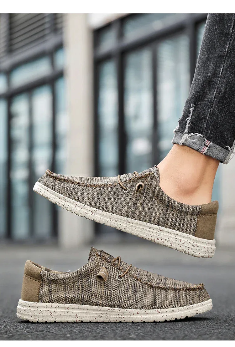 Men 2025 New Leisure Sneakers Spring Summer Breathable Lightweight Outdoor Canvas Shoes Large Size Men's Shoes Walking Loafers
