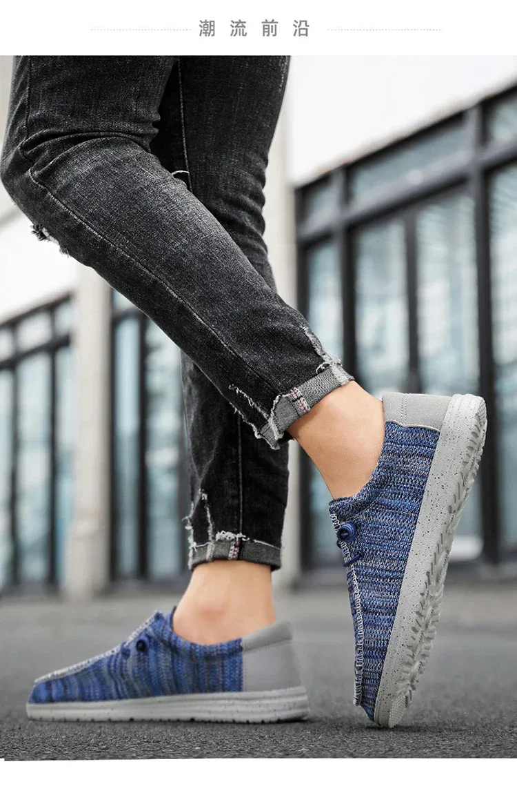 Men 2025 New Leisure Sneakers Spring Summer Breathable Lightweight Outdoor Canvas Shoes Large Size Men's Shoes Walking Loafers