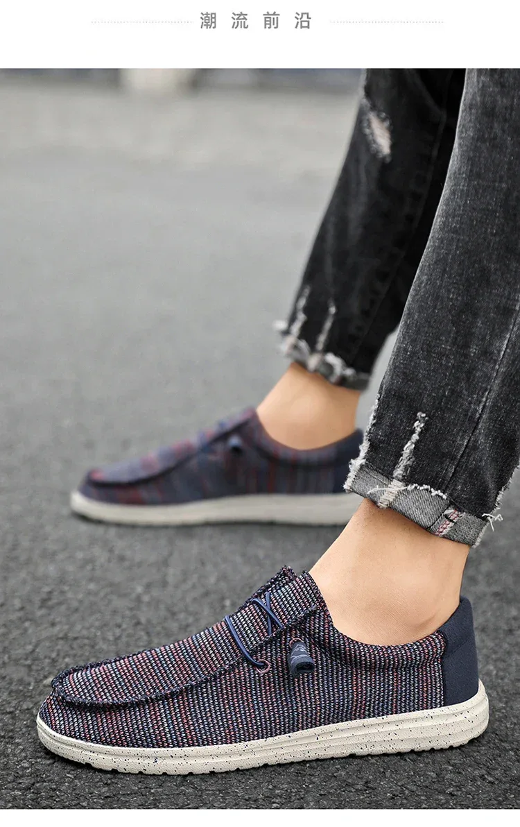 Men 2025 New Leisure Sneakers Spring Summer Breathable Lightweight Outdoor Canvas Shoes Large Size Men's Shoes Walking Loafers