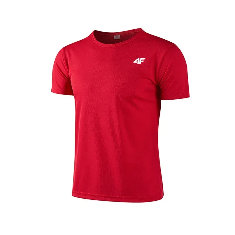 Men's Summer Exercise Trainning T-shirt High Quality Breathable Quick Dry Short Sleeved Top Marathon Gym Fitness Basketball Tees