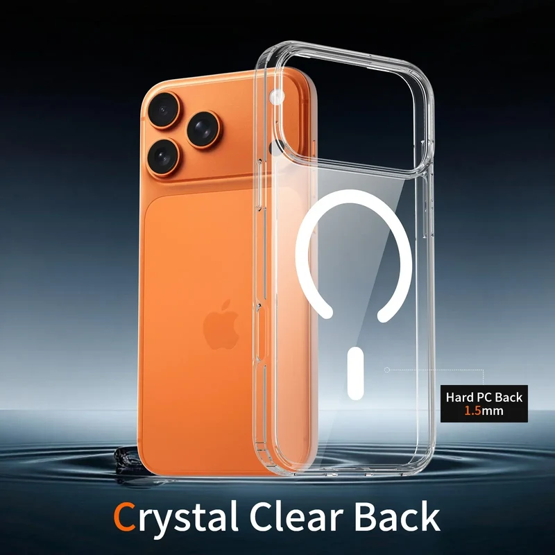 Transparent Phone Case For Magsafe iPhone 17 Pro Max Air 16E 16 E 15 Plus 14 13 Mini 12 11 X XS Mag Safe Phone Cover Accessories