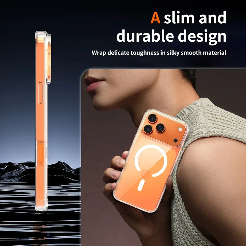 Transparent Phone Case For Magsafe iPhone 17 Pro Max Air 16E 16 E 15 Plus 14 13 Mini 12 11 X XS Mag Safe Phone Cover Accessories