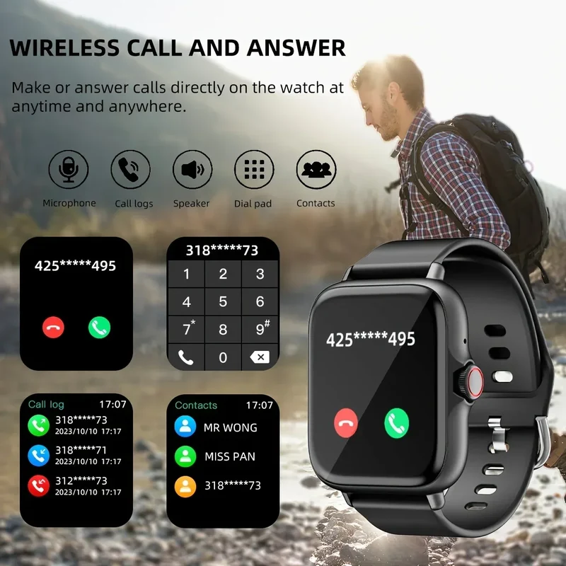 2025New Upgrad Smart Watch For Men Women 1.83Inch Full Touch Display BT Call Sports Monitoring SmartWatch For Android&IOS Phone