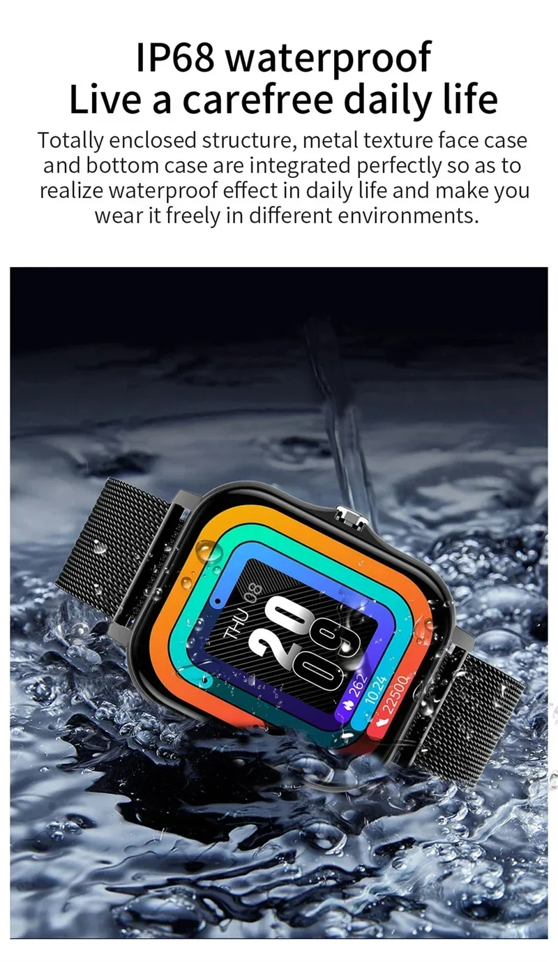 2025New Upgrad Smart Watch For Men Women 1.83Inch Full Touch Display BT Call Sports Monitoring SmartWatch For Android&IOS Phone