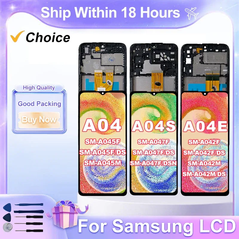 6.5" For Samsung Galaxy A04 LCD A045 A045F Display A04S Touch Screen A047 A047F For Samsung A04E LCD A042 A042F Digitiz Replace