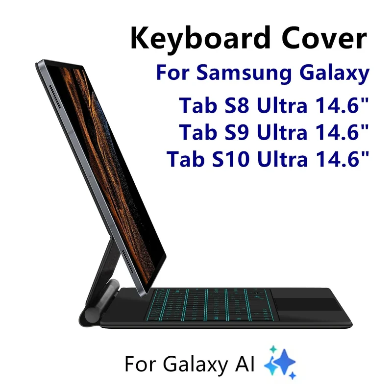 Magic Keyboard For Samsung Galaxy Tab S8 Ultra S10 S9 14.6 Inch S8U Tablet Magnetic Book Cover Case X900 X906 Backlight Touchpad