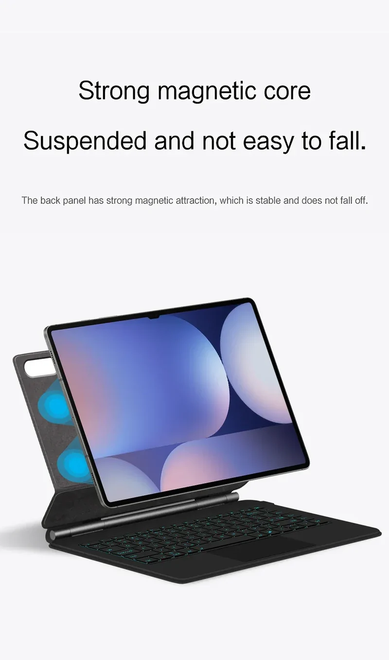 Magic Keyboard For Samsung Galaxy Tab S8 Ultra S10 S9 14.6 Inch S8U Tablet Magnetic Book Cover Case X900 X906 Backlight Touchpad