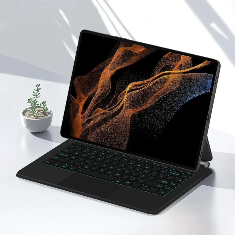 Magic Keyboard For Samsung Galaxy Tab S8 Ultra S10 S9 14.6 Inch S8U Tablet Magnetic Book Cover Case X900 X906 Backlight Touchpad
