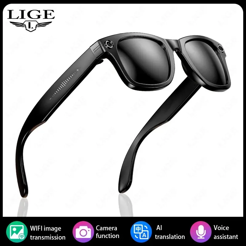 Smart Glasses 8 Million Pixels Recording Videos AI Photo Recognition Answer Translation 270mAh IP65 Waterproof Bluetooth Glasses