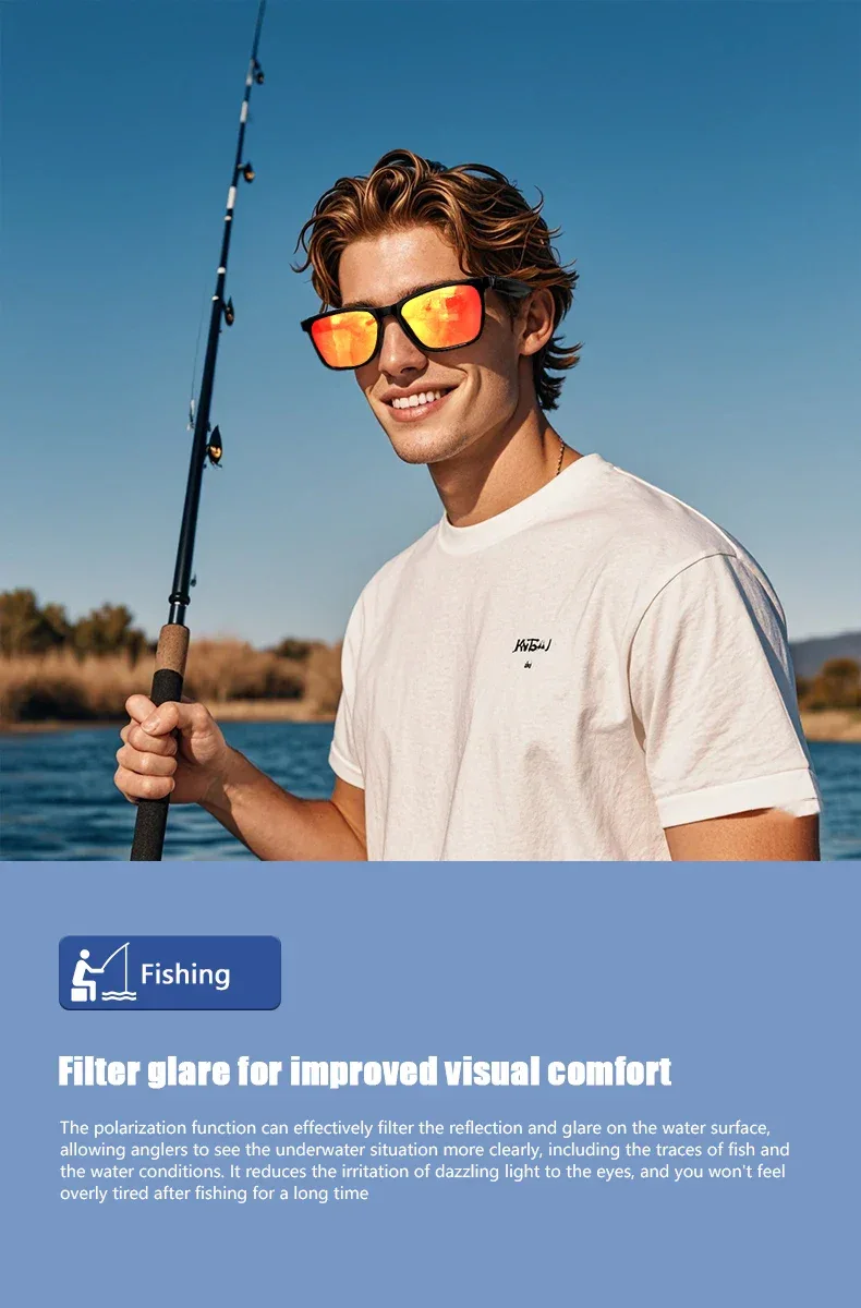 Hot GS05 Smart Glasses For Men 2 in 1 UV Protection Portable Polarized Anti-blue light Black Frame White Lenses Music Sunglasses