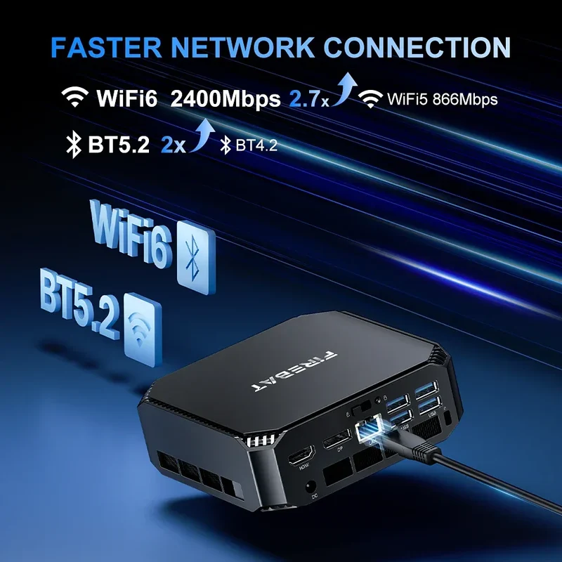 FIREBAT A6 Latest MINI PC AMD Ryzen 7 6800H 16GB DDR5 RAM 512GB SSD WIFI6 BT5.2 Portable Desktop MINI-PC Computer