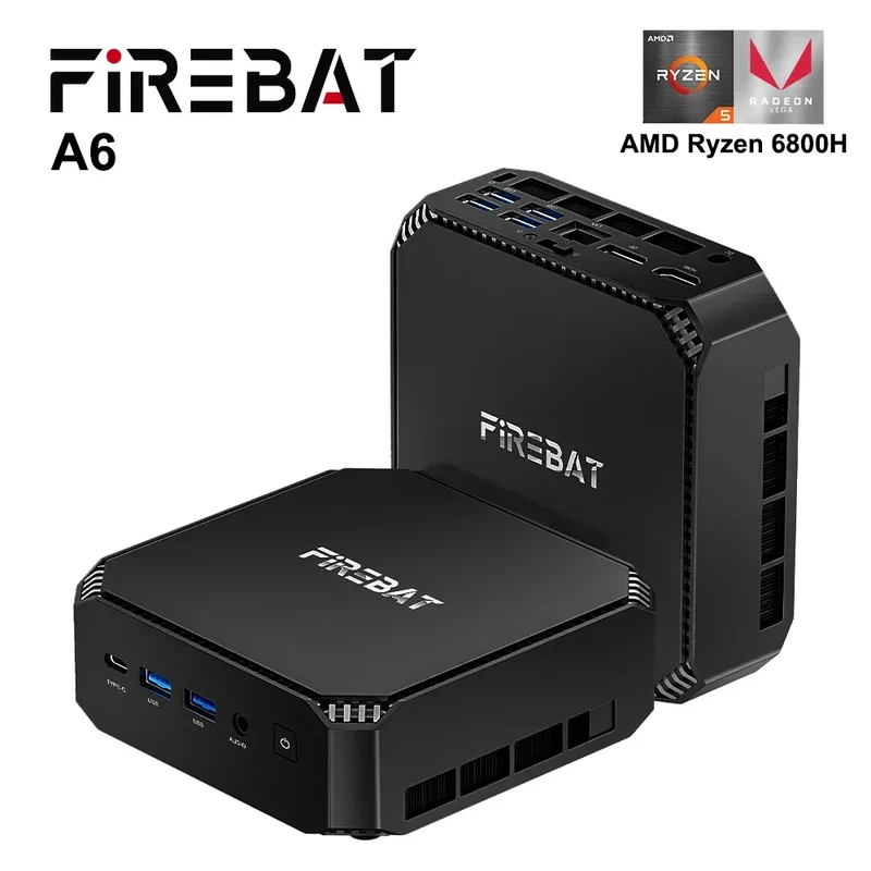 FIREBAT A6 Latest MINI PC AMD Ryzen 7 6800H 16GB DDR5 RAM 512GB SSD WIFI6 BT5.2 Portable Desktop MINI-PC Computer